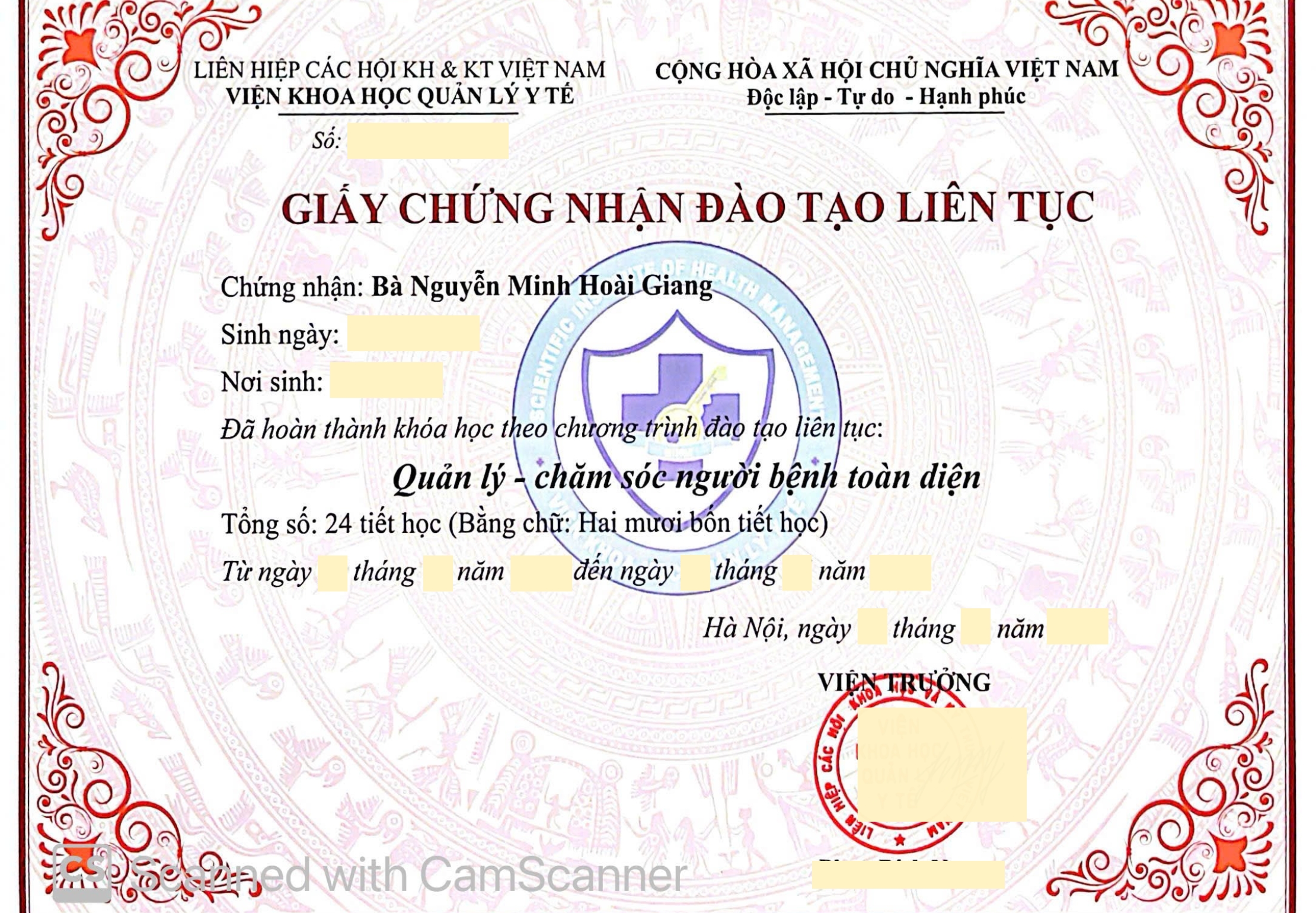 Quản lý - Chăm sóc người bệnh toàn diện 