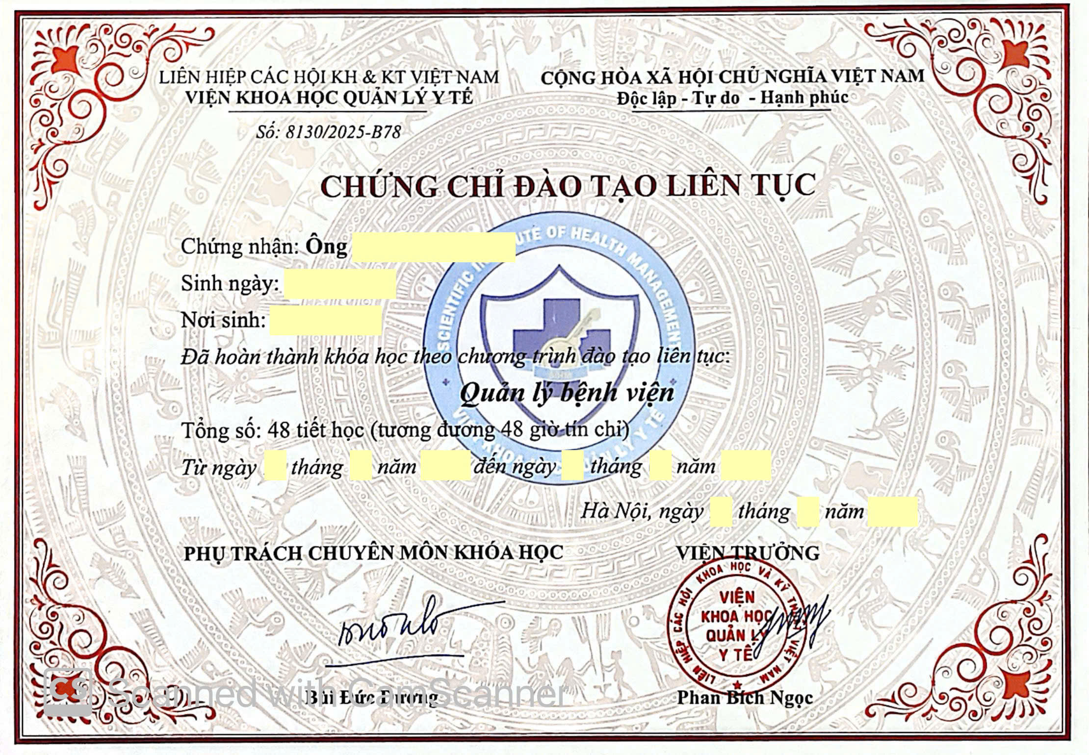 Chứng chỉ CME - Quản lý Bệnh viện