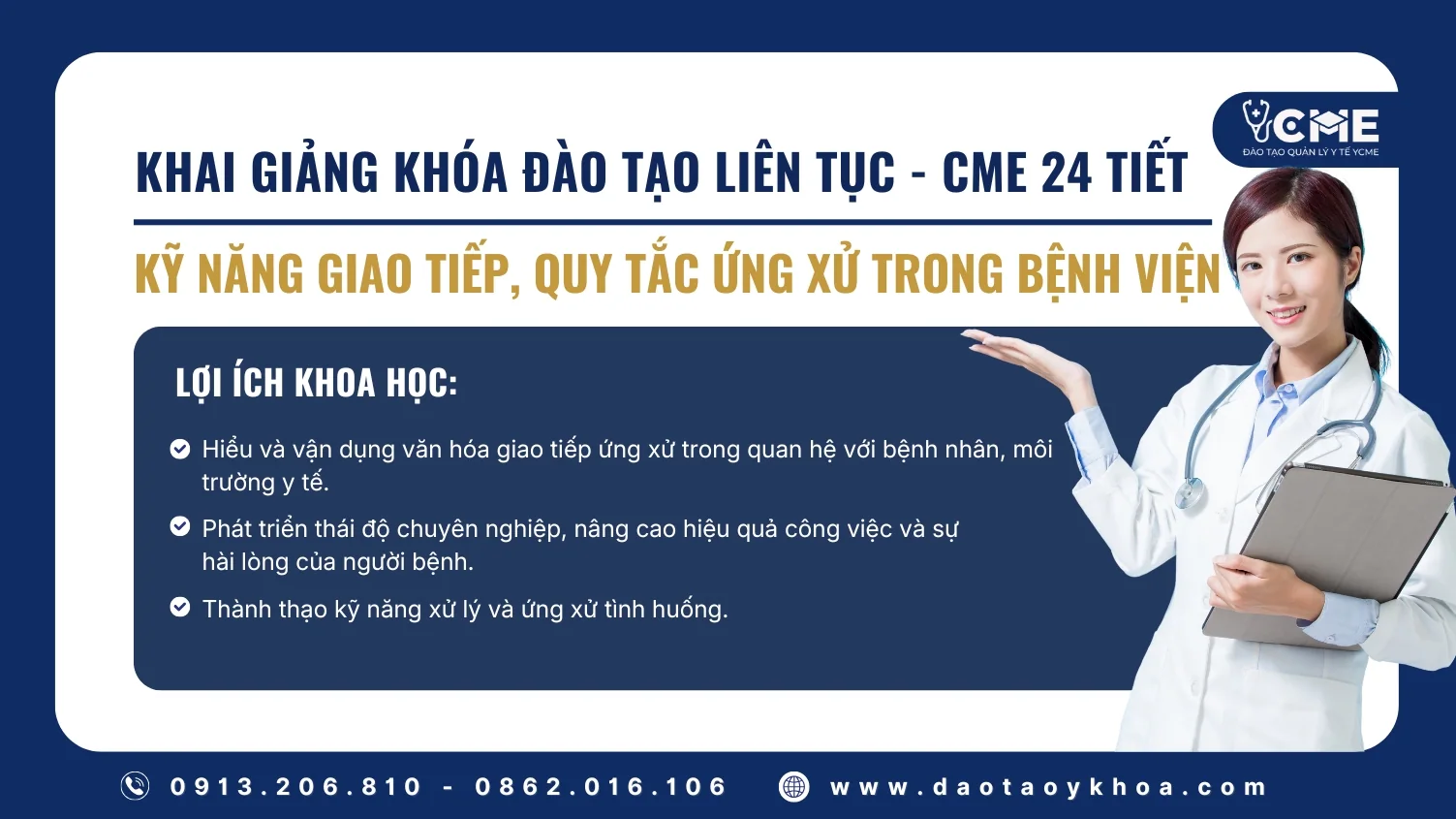 Kỹ năng giao tiếp, quy tắc ứng xử trong bệnh viện - CME 24 Tiết
